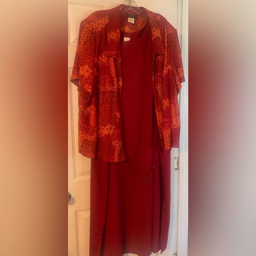 Plus Size 2pc LIsa II Red Multicolored Dress